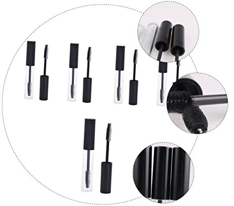 Beavorty 5 Stück 10ml Leere Mascara Fläschchen aus Kunststoff Schwarz Nachfüllbar und Auslaufsicher Tragbar für Reisen und Schminke