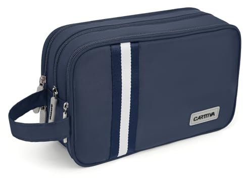 Carttiya Trousse de Toilette Homme Voyage Sac de Toilette Grande Capacité Trousse Maquillage Sac Cosmétique Imperméable Trousse de Toilette (Bleu, 5.51L)