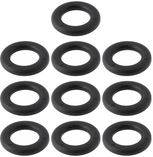 Briny River 10pcs Plastic Camping Tent O-Rings 20x12x4mm for Fixing Inner Tent Hooks Lamps Black