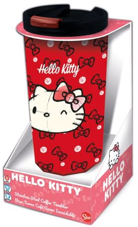 Sanrio Hello Kitty - Tazza da viaggio in acciaio INOX