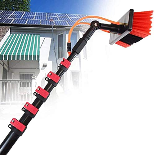 OWOHYG Window Cleaning Pole, Window Cleaning Brush, Cleaner Kit, Water/Hose Fed Pole, Cleaning Photovoltaic and Solar Panels/35cm Water Brush, 35cm Water Brush, 9M-30FT (35cm Water Brus