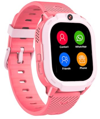 Rebel Cactus Kinder Smartwatch Sky – Moderne Benutzeroberfläche in Rosa – Kinderuhr mit GPS und größe Speicher, mit einstelbare Zeitlimit und Hintergründe – Wasserdicht (IP67)