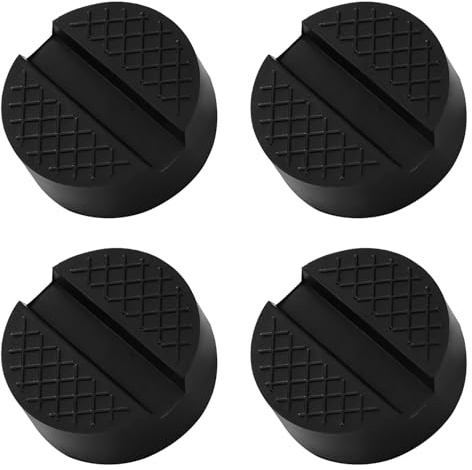 Lyeteung 4 PCS Car Jack Pad 65mm, Universal Floor Jack Pad Adapter, Slotted Trolley Jacking Rubber Blocks, Car Slotted Frame Rail Protector