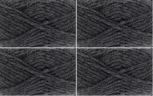 King Cole Big Value Super Chunky Knitting Wool/Yarn (Charcoal 3552) (Pack of 4)