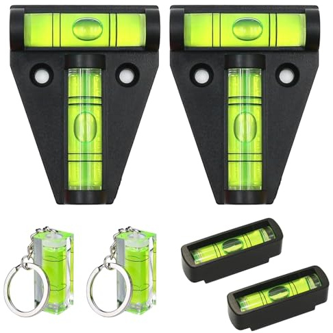 6Pcs T Type Spirit Level,Mini Magnetic Spirit Level,Leveler Keychain,Bubble Leveling Device,Caravan SpiritLevels,Levels Measuring Layout Tools
