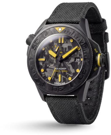 Undone Aquadeep Automatische Taucheruhr für Herren, 43 mm, 500 m wasserdicht, Armbanduhr für Taucher für Herren mit Gummiband