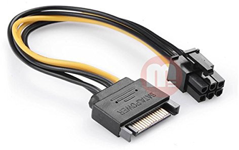 Cable adaptateur alimentation SATA vers carte graphique 6 pins PCI-E 6 male