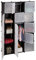 Relaxdays Regalsystem Kleiderschrank mit 11 Fächern, Garderobe mit 2 Kleiderstangen, DIY Kunststoff Steckregal, schwarz, 37 x 110 x 181 cm