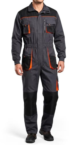 Stenso Kastor Rallyekombi Arbeitsoverall Herren mit Elastischem Bund | Arbeitsoveralls mit elastischem Bund Hammerschlaufe multifunktionalen Taschen und Reißverschlüssen für Atmungsaktivität