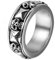 OIDEA Herren Schädel Totenkopf Bandring: Silber Skull Herrenring aus Edelstahl Punk Rock Biker Geschenk für Männer Junge Größe 60