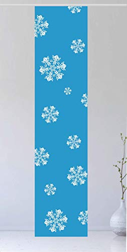 gardinen-for-life Flächenvorhang WeihnachtsKrista II Blue - Gr.60 x 245 cm toller Schiebevorhang - tolles Weihnachtsmotiv mit Schneeflocken - Schiebegardine