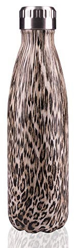 Pioneer Vacuum Insulated Stainless Steel Double Walled Hot/ Cold up to 8 Hours BPA Free Reusable Bottle 100% Leak Proof 500 ML – Leopard Print