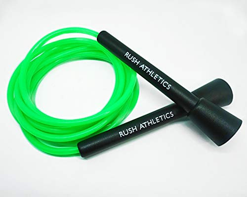 RUSH ATHLETICS Speed Rope Springseil, ideal für Boxen, MMA, Cardio-Fitnesstraining, Geschwindigkeit, verstellbar, 3,4 m, Grün RUSH ATHLETICS