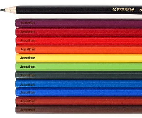 Stabilo Sechskant Buntstifte mit Namen - individuell graviert - personalisiert