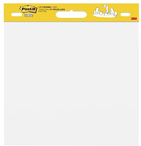 Post-it Super Sticky Selbsthaftendes Mini Meeting Chart, Flipchart Mini, Weiß, 38 cm x 45.7 cm, 20 Blättern - Selbstklebendes Flipchartpapier für Brainstormings überall