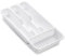 PLASTIFIC Large CUTLERY TRAY Utensils Spoon Fork Holder Flatware Organiser for Kitchen Organiser Strong Plastic Drawer Sliding Tidy (33 x 17.5 x 4.3 slim, White)