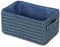 Compactor Rectangle Storage Basket with Pull Handle, Woven Storage Box Reinforced with Cardboard, For Cupboard, Desk and Shelf Storage, Blue with Matching Inner Lining, Lilou Range