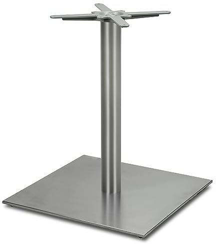 Dublino Tischgestell Tischbein Edelstahl | Premium | PD7096inox | INOX | Esstisch | Höhe 73 cm | 33 kg | Bodenplatte 60x60 cm | max. Tischplattengröße 120 x 120 / Ø 150 cm