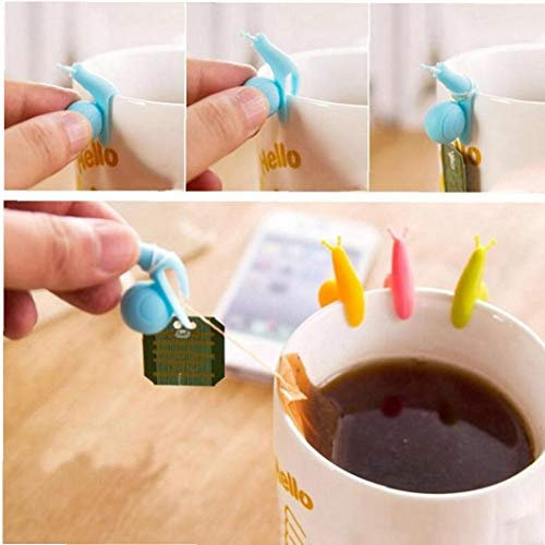 5 Pcs/Set Schnecke Form Teebeutelhalter Silikon Tier Teabags Aufhänger Infusers Sieb Clip Für Schalen-becher Zufällige Farbe