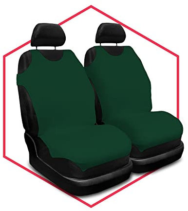 Saferide 2er Set Autositzbezüge PKW universal | Auto Sitzbezüge Polyester Grün für Airbag geeignet | für Vordersitze | 1+1 Autositze vorne