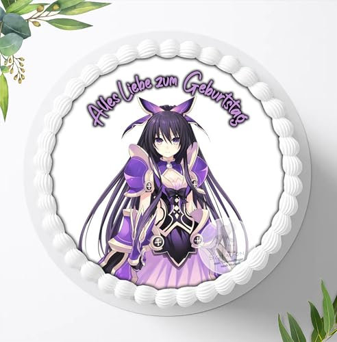 Für den Geburtstag ein Tortenbild, Zuckerbild mit dem Motiv: Manga Anime, Essbares Foto für Torten, Fondant, Tortenaufleger Ø 20cm, 0859w