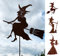 Gartenfigur Alte Hexe auf Besen fliegend groß 57x54cm + Stab Gartenstecker Edelrost Gartendeko Wetterfest Rost Metall Rostfigur Halloween Figur von Steinfigurenwelt