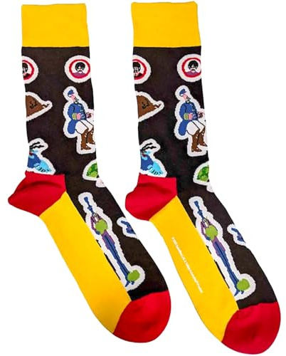 The Beatles Socken Portholes and Characters offiziell Unisex Schwarz (UK Size One Size