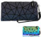 Holographische Kosmetiktasche für Handtasche Kleine Clutch Purses Wrist Purse Geometric Luminous Wallet Wristlets Travel Clutch Small Wrist Purses schminktasche Pouches