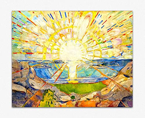 The Sun Kunstdruck - Edvard Munch Poster Die Sonne | Sun Wall Art Aesthetic Room Decor | Bedroom Wandtattoo| Room Decor Minimalist Gift for Men and Women Aesthetic Room Décor (40cm x 50cm)