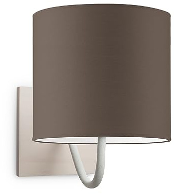 Home Sweet Home Moderne Wandleuchte Bling Beach | 20/20/24cm | taupe | Wandleuchte mit Lampenschirm aus Stoff | geeignet für E27 LED-Lampe | geeignet für Wohnzimmer, Schlafzimmer