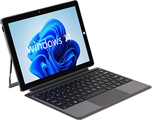 KMGJC Windows 11 2 in 1 Laptop 10.5-inch, ALLDOCUBE iwork20 pro N4120, Quad Core 8GB RAM 128GB SSD, 10.5'' FHD IPS 2.4G+5G WiFi, Bluetooth 4.2, Type C, with Keyboard HDMI (iwork 20 pro)