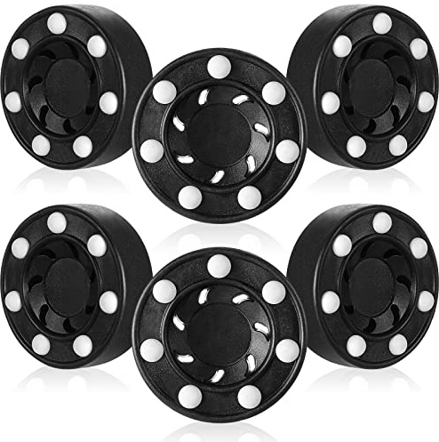 Hockey Puck Street Hockey for Indoor and Outdoor Sport, Black, 6 Packs