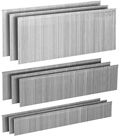 SITLDY 18 Gauge Stainless Steel 304 Brad Nails 900-Pack (3/4, 1-1/4, 2, 300 Pcs of Each Size), Assorted Size Project Pack, for Pneumatic, Electric Brad Nailers (900)