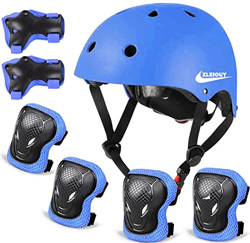 Verstellbarer Helm für Kinder von 5–16 Jahren, Schutzausrüstung mit Ellbogenschützern, Knieschützern und Handgelenkschützern für mehrere Sportarten, Skateboarden, Radfahren, Skaten, Longboard