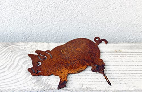 Gwenys Haus Gartenstecker Schwein Edelrost - Garten-Schwein - Gartenfigur - rotbraun