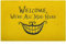 Large Doormat 60 x 90 cm Outdoor Welcome We're All Mad Here Rug Non Slip Door Mats Indoor Funny We're All Mad Here Doormats Yellow
