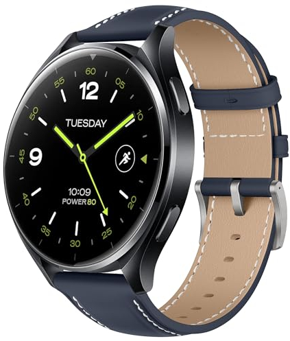 KoGiio Leder Armband 22mm für Xiaomi Watch 2/Redmi Watch 5 Lite/Active/Watch S4 Sport/S3/2 Pro, Ersatz Weich Uhrenarmbänder - Blau