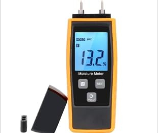 Feuchtigkeitsmesser Detektor mit akustischem Alarm, Feuchtigkeitsmesser mit LCD-Display für Holz oder Baustoffe Mauerwerk und andere Baustoffe