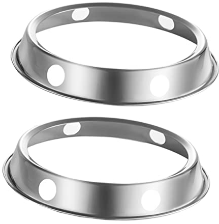 Zerodeko 2pcs Wok Rack Stainless Steel Saute Pan Gas Burner Wok for Induction Cooktop Air Fryer Steamer Rack Steel Wok Rack Round Steamer Rack Kitchen Pot Holder Heat-proof Pot Rack Pot Pad