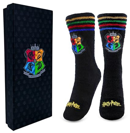 Harry Potter Rutschfeste Socken für Damen, Männer und Jugendliche - Hogwarts Geschenk | Schwarz