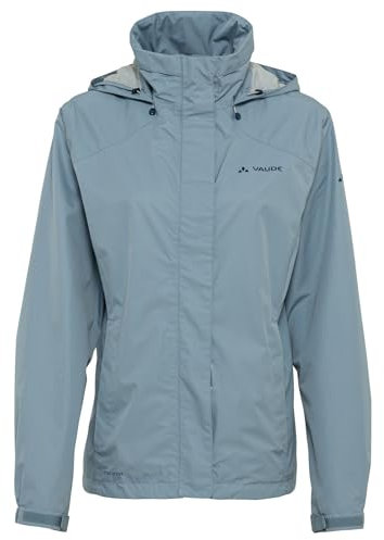 VAUDE Regenjacke Damen Escape Bike Light nordic blue, wasserfeste Outdoor-Jacke, atmungsaktive Fahrradjacke mit Kapuze im Kragen, Klimaschonende Wanderjacke, 42