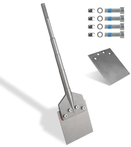 SDS Max Floor Scraper with Replaceable Blade, Firecore 6 Inch Thinset Removal Chisel Bits for SDS Max Rotary Hammer Drill, Tile Remover Tool for Vinyl Flooring VCT Adhesives Linoleum Concrete Mortar