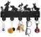 MAYJOYDIY Porte-clés Mural prairie de lapin 30 x 18.4 cm Crochets à Clés Mural de papillons fleurs carottes avec 5 crochets en alliage pour décoration d'intérieur, entrée, porte d'entrée, cadeau