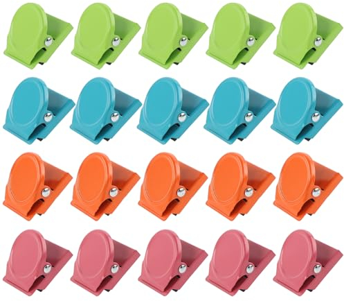 20 Stk Magnet Klammer, Multi Farbe Metall Magnet Clips, Magnetische Metall Klammer für Kühlschrank Whiteboard Wand Magnetische Memo Hinweis Clip
