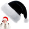 Schwarz Weihnachtsmütze für Erwachsene Kinder,32*45cm Nikolausmütze Plüsche Weihnachtsmann Mütze,Warm Dicker Nikolaus Mütze Santa Clause Mütze für Männer Frauen Mädchen Jungs Familie Weihnachtsfeier