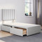ComfoRest - Sophisticated 3FT Single Bed Base | Spacious Frame with 2 Storage Drawers | Durable Design for Practical Living | Versatile Choice for Contemporary Interiors (Silver Plush)