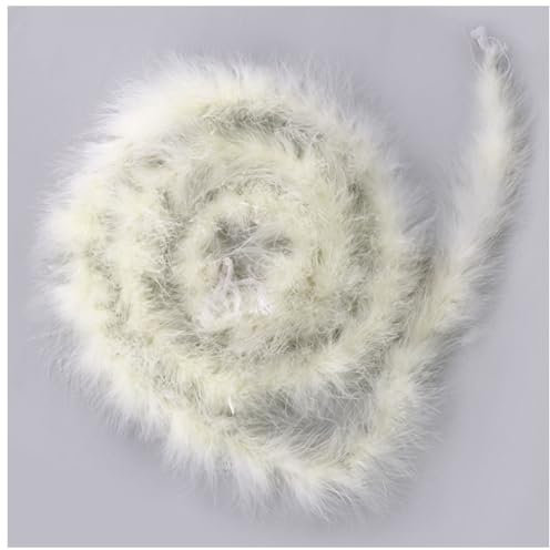 Wisafory Federboa 2M Flauschige Feder Girlande Federschal Federboa zum Basteln Nähen Feder Boa Kostüm Zubehör für Hochzeit Karneval Mottoparty Weihnachten Party Dekoration Beige