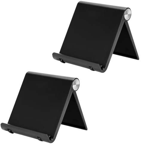 Kronwahl 2 Soportes para móviles Premium, Soporte para teléfono Plegable Ajustable para Mesa, Escritorio, cómodo Soporte para móvil y Tablet Compatible con iPhone, iPad, Samsung y Muchos más