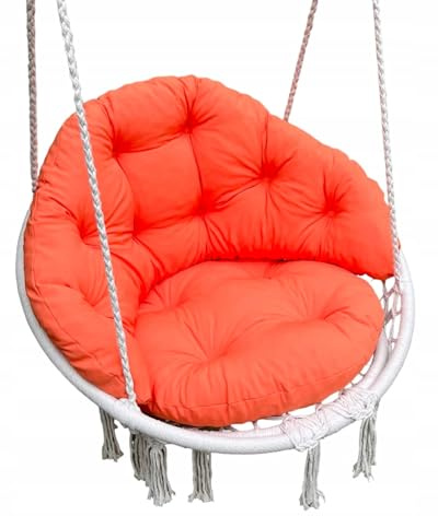 Olenka Rückenkissen für Hollywoodschaukel, Sitzkissen, zum Aufhängen, Schaukel und Rattan, Hängematte, Terrasse, Garten, Korb, drinnen und draußen, bequem (orange)