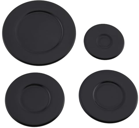 VGOL 1 Set Herd Ofen Gasherd Schnellbrenner Flammenkappen Ersatzset Schwarz Herd Hut Set Kompatibel mit Gasherd Brenner (55/75/75/100 mm)